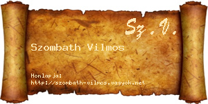 Szombath Vilmos névjegykártya