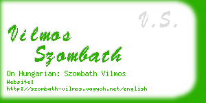 vilmos szombath business card